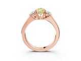 Rose gold Three-Stone Fancy Yellow Pear Cut Cut Diamond Ring with Prong Setting and Classic Band_3