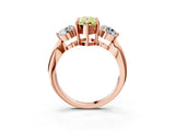 Rose gold Three-Stone Fancy Yellow Pear Cut Diamond Channel Set Engagement Ring with Prong Setting_15