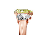 Rose gold Three-Stone Fancy Yellow Pear Cut Diamond Engagement Ring with Prong Setting_8
