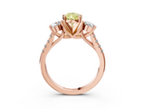 Rose gold Three-Stone Fancy Yellow Pear  Cut Diamond Pavé Band with Four-Prong Setting_31