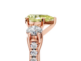 Rose gold Three-Stone Fancy Yellow Pear  Cut Diamond Pavé Band with Four-Prong Setting_33