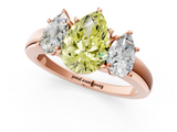 Rose gold Three-Stone Fancy Yellow Pear  Cut Diamond Ring with Channel-Set Band and Four-Prong Setting_50