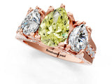 Rose gold Three-Stone Fancy Yellow Pear  Cut Diamond Ring with Channel-Set Band and Four-Prong Setting_53