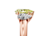 Rose gold Three-Stone Fancy Yellow Pear  Cut Diamond Ring with Channel-Set Band and Four-Prong Setting_54
