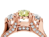 Rose gold Three-Stone Fancy Yellow Pear  Cut Diamond Ring with Channel-Set Band and Four-Prong Setting_56