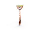Rose gold Three-Stone Fancy Yellow Pear  Cut Diamond Ring with Pear Side Stones in Four-Prong Setting_110