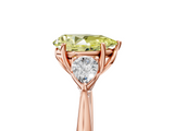 Rose gold Three-Stone Fancy Yellow Pear  Cut Diamond Ring with Pear Side Stones in Four-Prong Setting_113