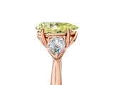 Rose gold Three-Stone Fancy Yellow Pear Cut Diamond Ring with Pear  Side Stones in Four-Prong Setting_17