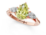 Rose gold Three-Stone Fancy Yellow Pear Cut Diamond Ring with Pear  Side Stones in Four-Prong Setting_49