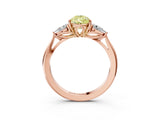 Rose gold Three-Stone Fancy Yellow Pear Cut Diamond Ring with Pear  Side Stones in Four-Prong Setting_51