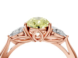 Rose gold Three-Stone Fancy Yellow Pear Cut Diamond Ring with Pear  Side Stones in Four-Prong Setting_52