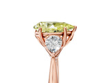 Rose gold Three-Stone Fancy Yellow Pear Cut Diamond Ring with Pear  Side Stones in Four-Prong Setting_53