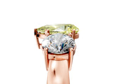 Rose gold Three-Stone Fancy Yellow Pear Cut Diamond Ring with Round Side Stones, Classic Band, and Four-Prong Setting_5