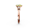 Rose gold Three-Stone Fancy Yellow Pear  Cut Diamond Solitaire with Prong Setting and Classic Band_62