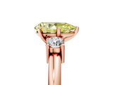 Rose gold Three-Stone Fancy Yellow Pear  Cut Diamond Solitaire with Prong Setting and Classic Band_65