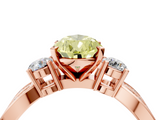 Rose gold Three-Stone Fancy Yellow Pear  Cut Diamond Twist Band with Prong Setting_59