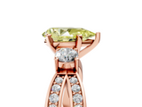 Rose gold Three-Stone Fancy Yellow Pear  Cut Diamond Twist Band with Prong Setting_60