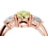 Rose gold Three-Stone Fancy Yellow Pear  Cut Solitaire Ring with Prong Setting_7