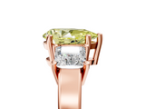 Rose gold Three-Stone Fancy Yellow Pear  Cut Solitaire Ring with Prong Setting_8