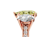 Rose gold Three-Stone Fancy Yellow Pear  Diamond Milgrain Pave Band with Prong Setting 5