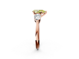 Rose gold Three-Stone Fancy Yellow Pear  Diamond Ring with Pear Side Stones in Four-Prong Setting_60