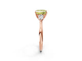 Rose gold Three-Stone Fancy Yellow Princess Cut Brilliant Diamond Solitaire Ring with Tapered Band and Four-Prong Setting_5