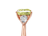 Rose gold Three-Stone Fancy Yellow Princess Cut Brilliant Diamond Solitaire Ring with Tapered Band and Four-Prong Setting_8