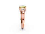 Rose gold Three-Stone Fancy Yellow Princess Cut Cut Classic Band Prong Setting Ring_2