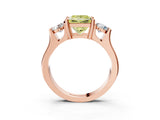 Rose gold Three-Stone Fancy Yellow Princess Cut Cut Classic Band Prong Setting Ring_3