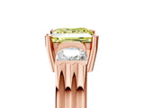Rose gold Three-Stone Fancy Yellow Princess Cut Cut Classic Band Prong Setting Ring_5