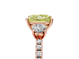Rose gold Three-Stone Fancy Yellow Princess Cut Cut Diamond Pavé Band with Prong Setting_20