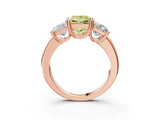 Rose gold Three-Stone Fancy Yellow Princess Cut Cut Diamond Ring with Channel Set Band and Four-Prong Setting_3