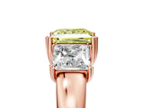 Rose gold Three-Stone Fancy Yellow Princess Cut Cut Diamond Ring with Channel Set Band and Four-Prong Setting_30