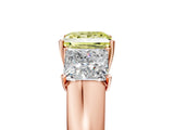 Rose gold Three-Stone Fancy Yellow Princess Cut Cut Diamond Ring with Prong Setting and Classic Band_5
