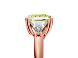 Rose gold Three-Stone Fancy Yellow Princess Cut Cut Diamond Ring with Trillion Side Stones and Four-Prong Setting_8