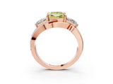Rose gold Three-Stone Fancy Yellow Princess Cut Cut Diamond Split Shank Prong Set Ring_15