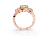 Rose gold Three-Stone Fancy Yellow Princess Cut Cut Diamond Split Shank Prong Set Ring_3