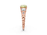 Rose gold Three-Stone Fancy Yellow Princess Cut Diamond Braided Band Ring with Four-Prong Setting_37