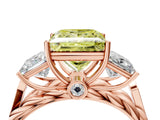 Rose gold Three-Stone Fancy Yellow Princess Cut Diamond Braided Band Ring with Four-Prong Setting_39