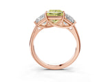 Rose gold Three-Stone Fancy Yellow Princess Cut Diamond Engagement Ring with Prong Setting_6