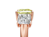 Rose gold Three-Stone Fancy Yellow Princess Cut Diamond Engagement Ring with Prong Setting_8