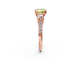 Rose gold Three-Stone Fancy Yellow Princess  Cut Diamond Pavé Band with Four-Prong Setting_2