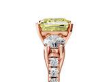 Rose gold Three-Stone Fancy Yellow Princess  Cut Diamond Pavé Band with Four-Prong Setting_5