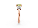 Rose gold Three-Stone Fancy Yellow Princess  Cut Diamond Ring with Channel-Set Band and Four-Prong Setting_19