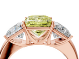 Rose gold Three-Stone Fancy Yellow Princess  Cut Diamond Ring with Channel-Set Band and Four-Prong Setting_21