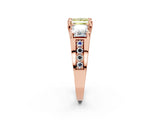 Rose gold Three-Stone Fancy Yellow Princess  Cut Diamond Ring with Channel-Set Band and Four-Prong Setting_36