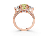 Rose gold Three-Stone Fancy Yellow Princess  Cut Diamond Ring with Channel-Set Band and Four-Prong Setting_37