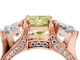 Rose gold Three-Stone Fancy Yellow Princess  Cut Diamond Ring with Channel-Set Band and Four-Prong Setting_38