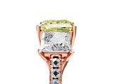 Rose gold Three-Stone Fancy Yellow Princess Cut Diamond Ring with Pavé Band and Prong Setting_52