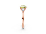 Rose gold Three-Stone Fancy Yellow Princess Cut Diamond Ring with Pear  Side Stones in Four-Prong Setting_14